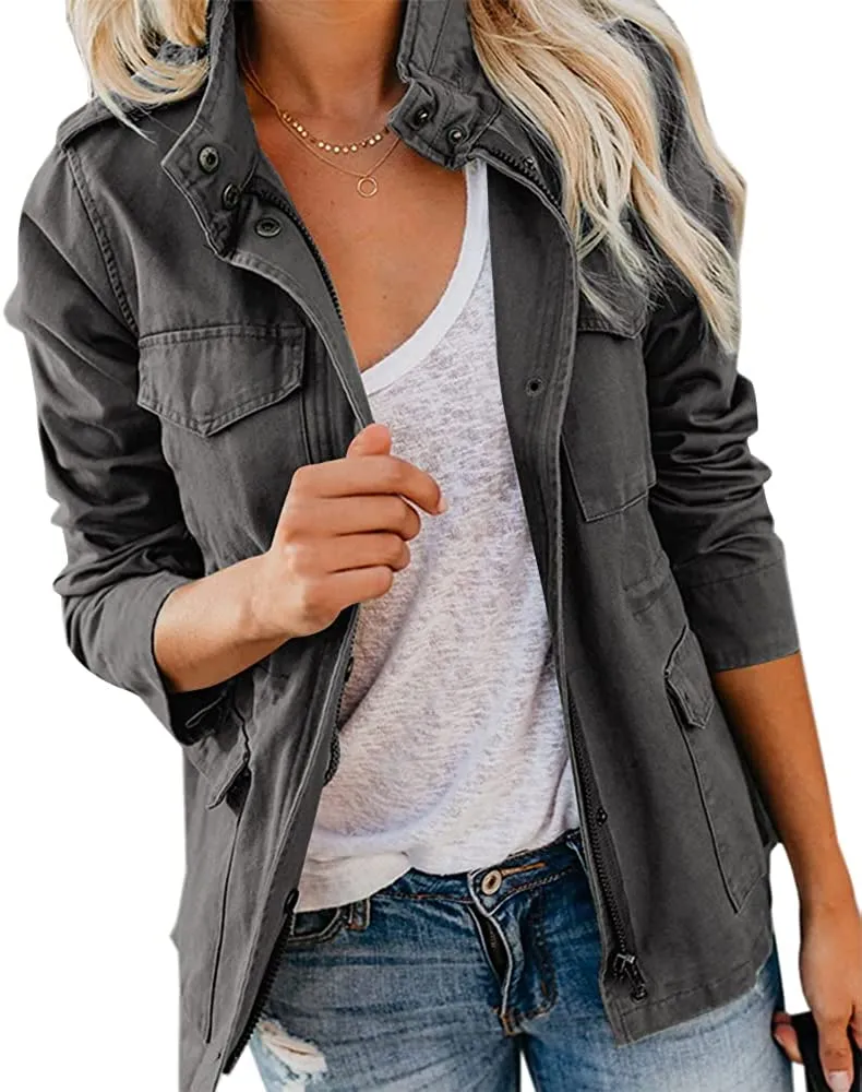 Women's Lightweight Jacket with hood & Pockets