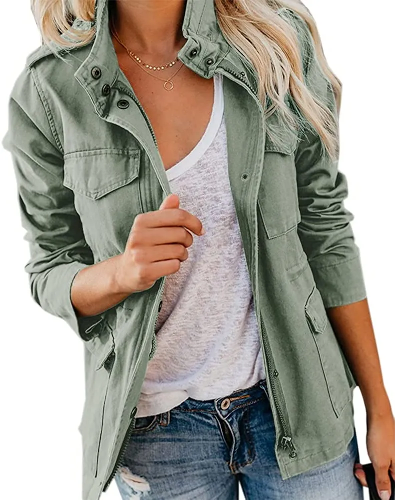 Women's Lightweight Jacket with hood & Pockets