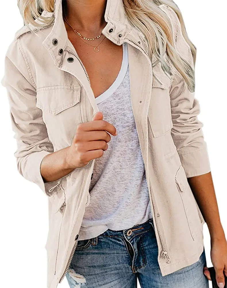 Women's Lightweight Jacket with hood & Pockets