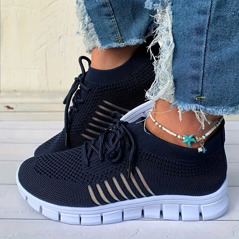 Women's Plain toe Low Top Lightweight Sneakers Shoes
