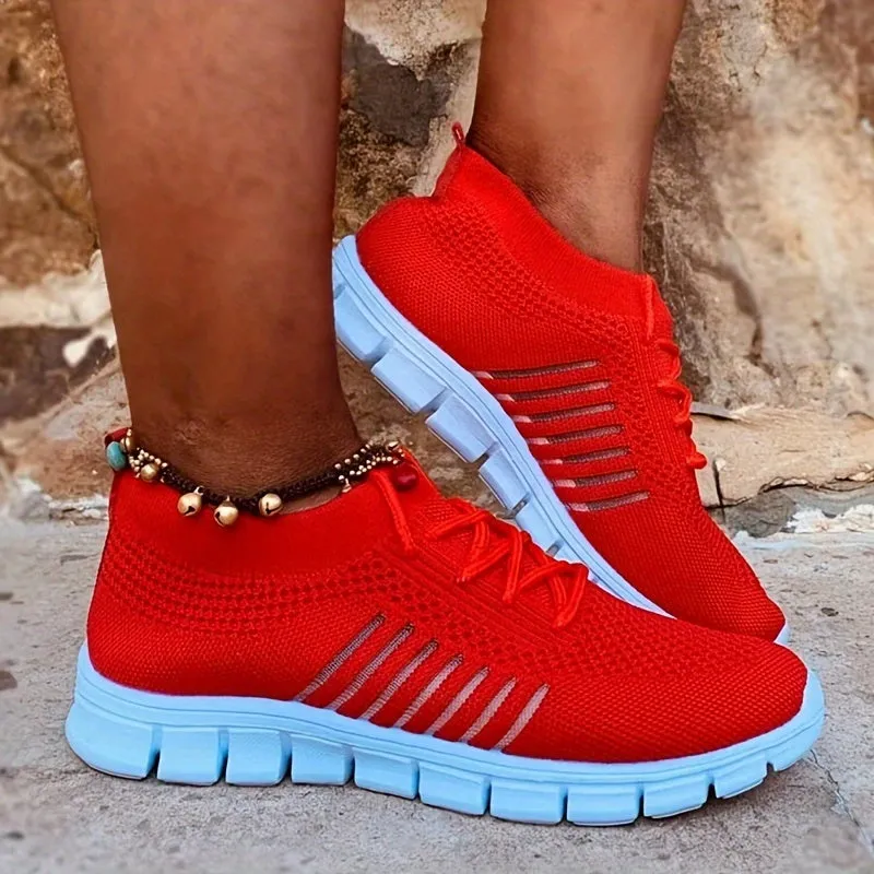 Women's Plain toe Low Top Lightweight Sneakers Shoes