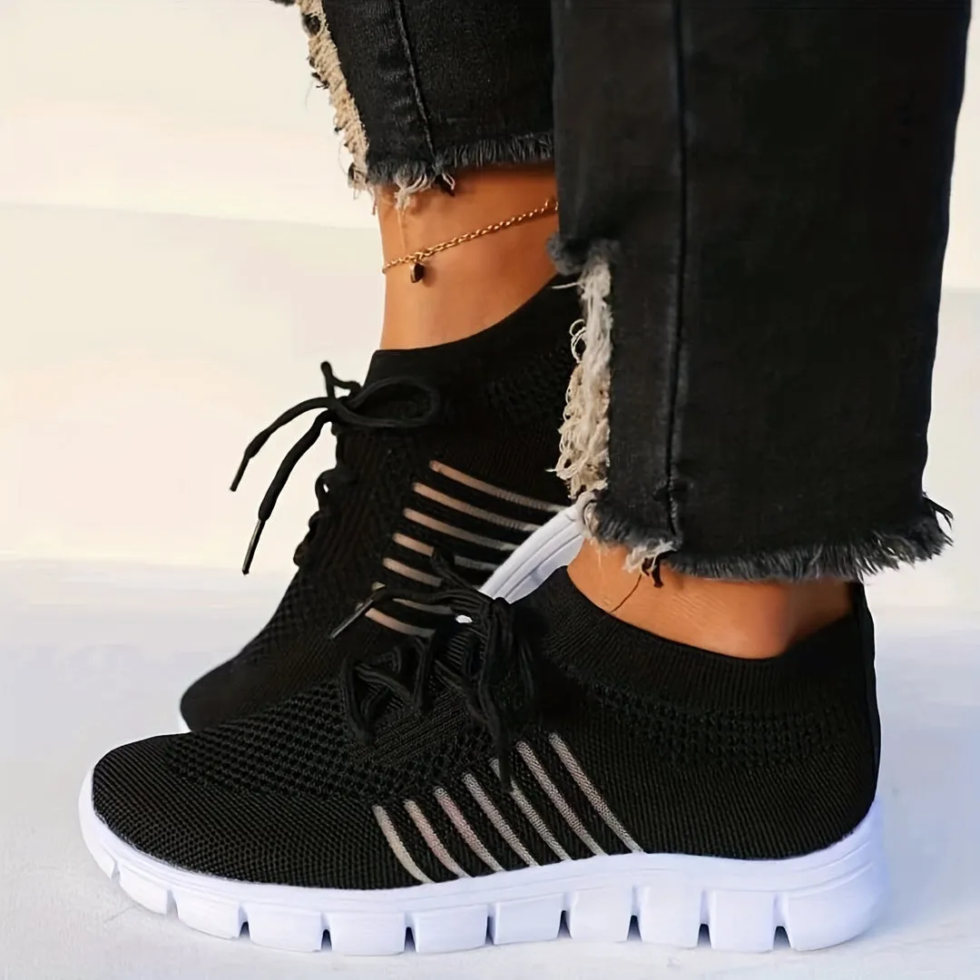 Women's Plain toe Low Top Lightweight Sneakers Shoes