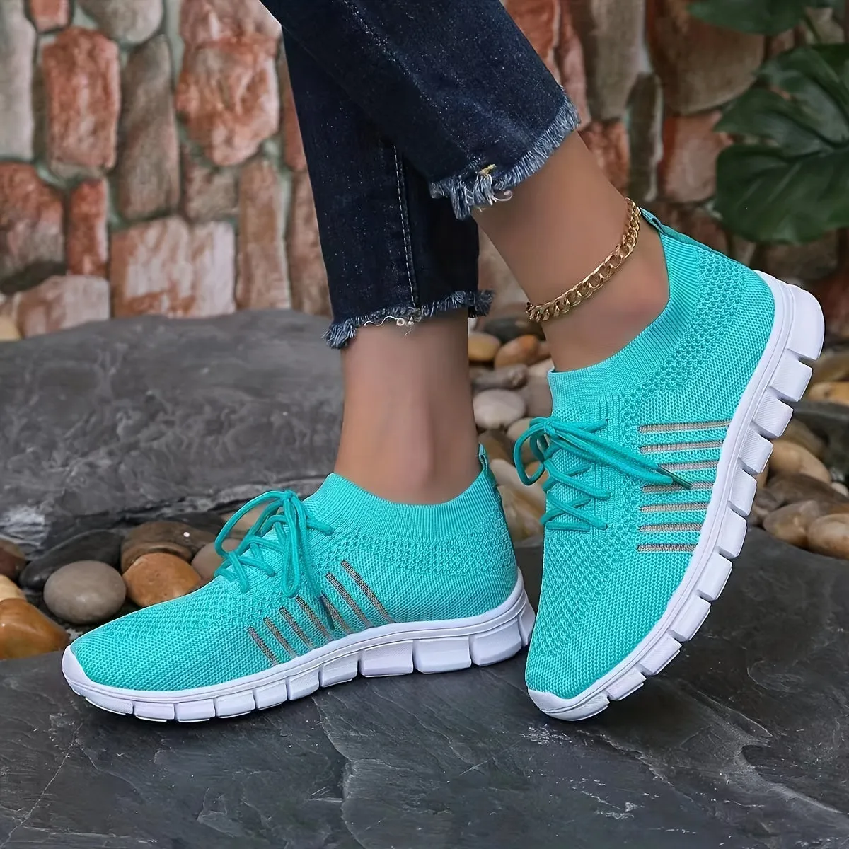 Women's Plain toe Low Top Lightweight Sneakers Shoes