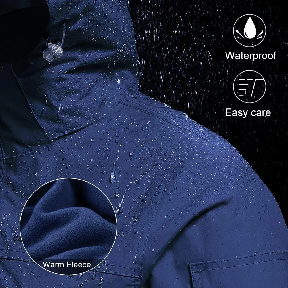 Womens Waterproof Ski Jacket 3-In-1 Windbreaker Winter Coat Fleece Inner for Rain Snow Outdoor Hiking