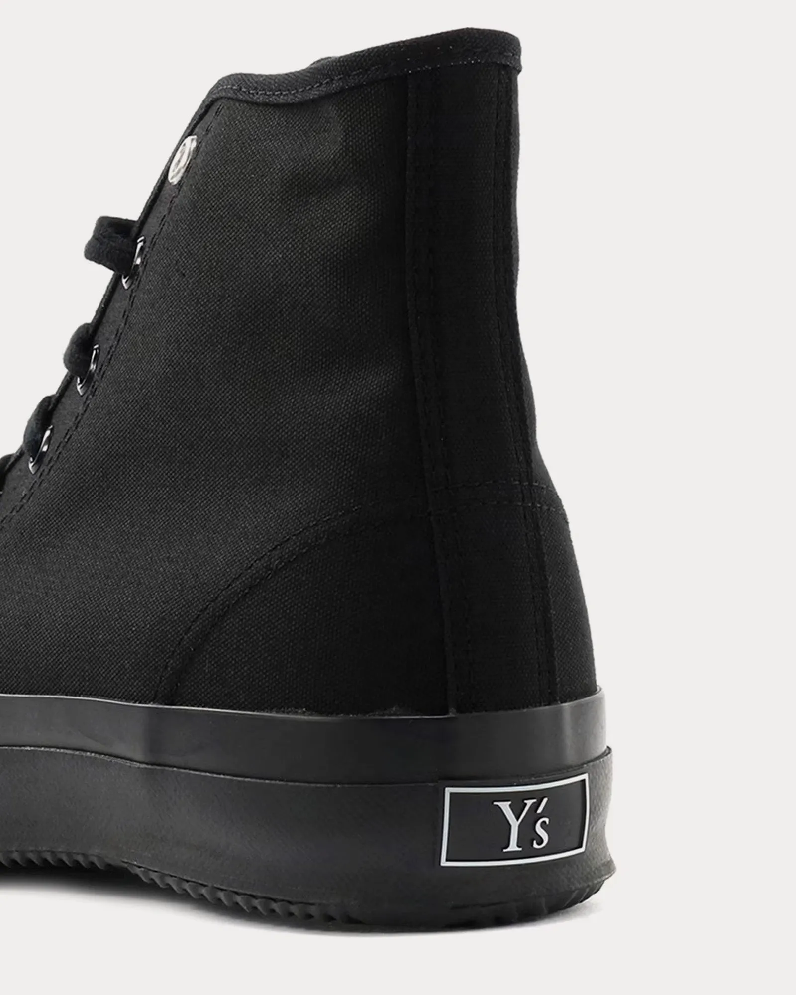Y's No8 Classic Canvas Black High Top Sneakers