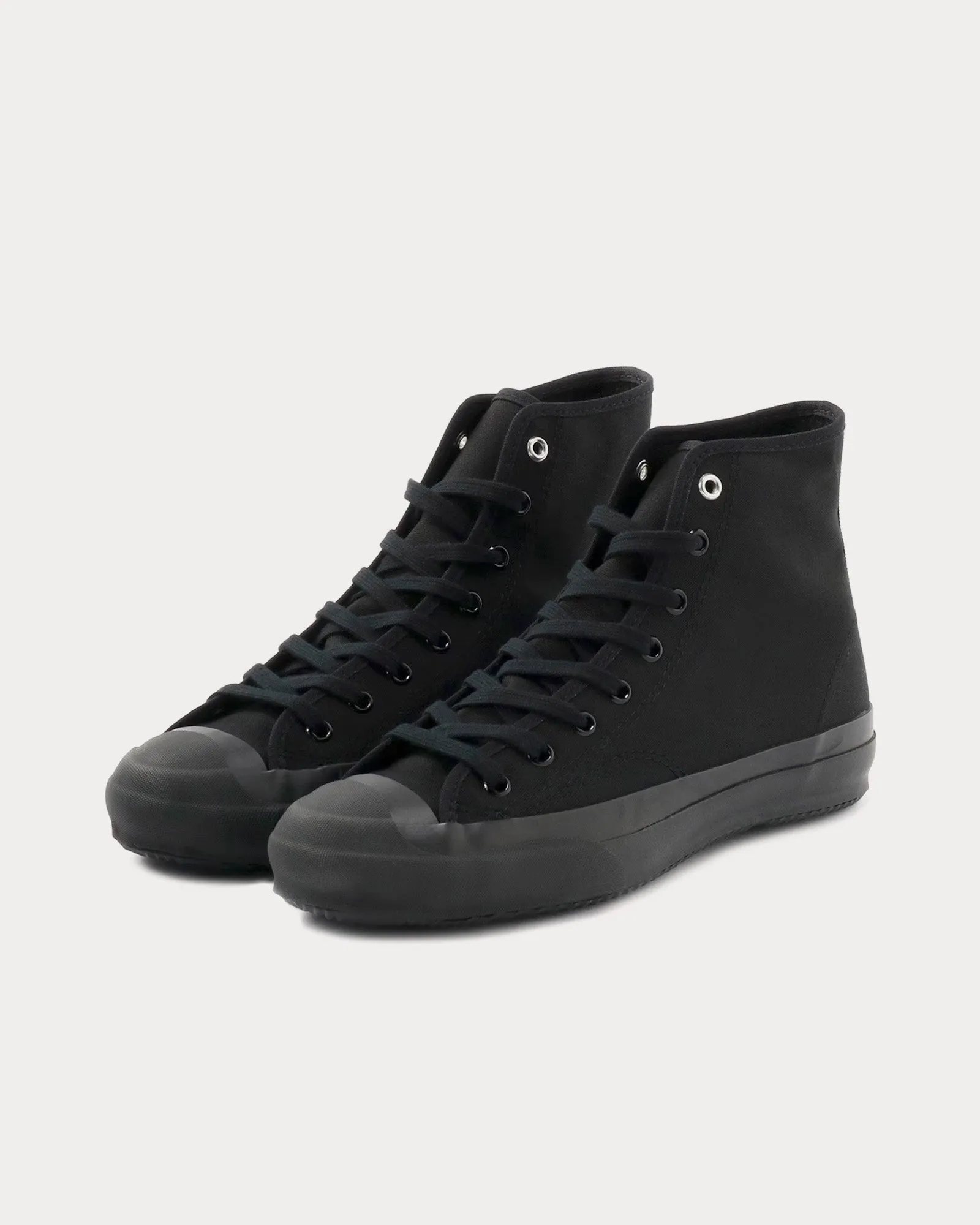 Y's No8 Classic Canvas Black High Top Sneakers